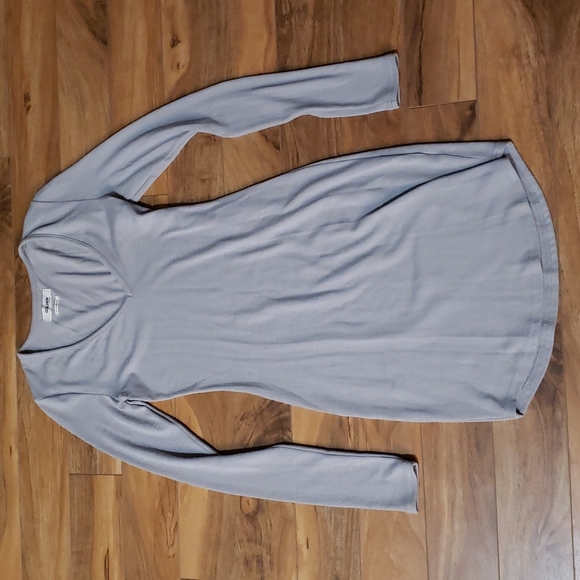 Aritzia TNA Golden sweater dress thin knit long sleeve V neck - Picture 1 of 2